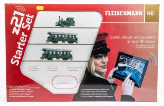 An impressive Fleischmann HO gauge z21 Starter Set. Comprising 0-4-0T Steam Locomotive, Together