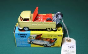 Corgi Toys Volkswagen Breakdown Truck (490). In avocado green with red interior and rear containers,