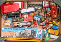 30+ Mainly tin plate and plastic toys, Boxed and loose. To include Helicopters, Trains, Cars, Triang