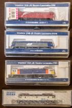 4 Japanese produced 'N' gauge Locomotives. 3x Tomix: 2133 J.R. Electric Locomotive. A Bo-Bo-Bo in