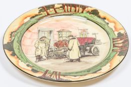 Royal Doulton Motoring Series plate, Produced between 1903 - 1910. Has the Royal Doulton Lion mark