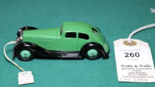 Dinky Toys Rover Streamlined Saloon (36d). A scarce just Post War issue (1945), in green with