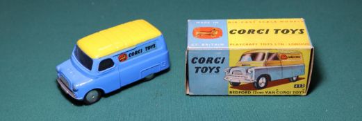 Corgi Toys Bedford 12CWT Van "CORGI TOYS" (422). A rare example in blue with yellow roof, flat
