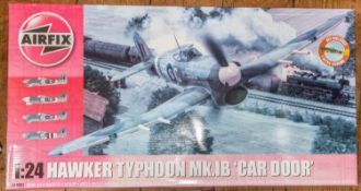 Airfix 1:24 scale model kit, Hawker Typhoon Mk.1B "Car door". As new condition and unopened. Some