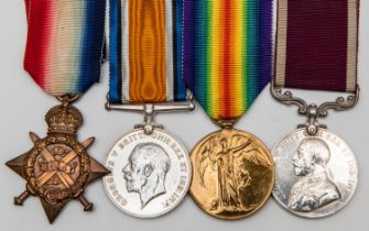 Four: 1914 star (T 18040 SD-Cpl J G Pinnell A.S.C), BWM, Victory (as S. Sjt), Army LS & GC, Geo V