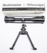 A "Bushmaster" 6 x 42 telescopic sight. VGC, in its carton; and a Parker Hale AC189 folding steel