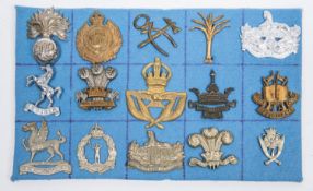15 military badges, including cap badges of WWI non voided Royal Engineers, pre 1946 Army