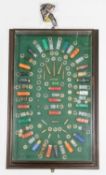 A glazed wall display of inert shotgun and rifle cartridges, wads, shot etc, 27½" x 18" , GC; also a