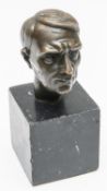 A good bronze bust of Adolf Hitler, signed "T.H. Linz", mounted on a rectangular black marble