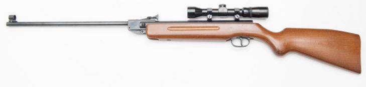 A good .177" Weihrauch HW50 break action air rifle, number 1055323, with beech stock and fitted with