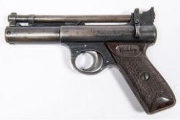 A .177" post war pre 1958 Webley Senior air pistol, number 002, marked "The Webley "Senior", Made in