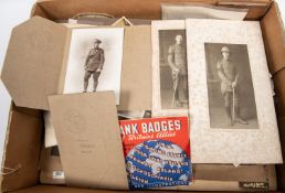 A large quantity of black and white photographs of British soldiers, mainly WWI, other interesting