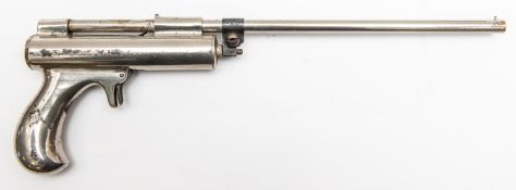 A .22" Pope "Rifle Air Pistol", the breech plug marked "Pope Bros. USA" and world patent dates,