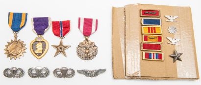 USA: Air Medal, Purple Heart, Bronze Star, Meritorious Service Medal, VF; 6 various unit citation