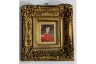A finely painted miniature half length portrait of an unidentified 19th century officer , wearing