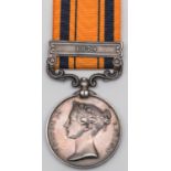 South Africa 1877-79 medal, clasp 1879 (T1531 Pte C James A.S. Corps), ASC Transport roll