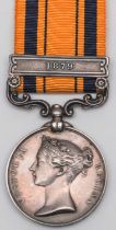 South Africa 1877-79 medal, clasp 1879 (T1531 Pte C James A.S. Corps), ASC Transport roll