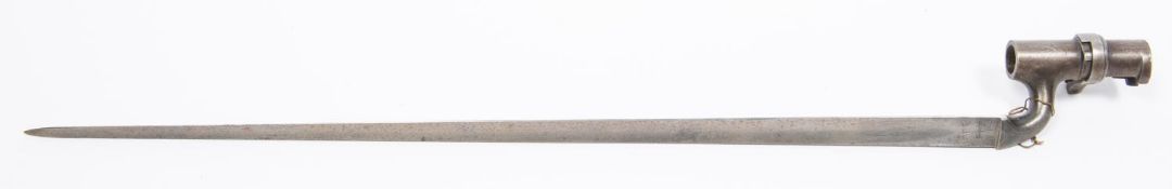 A Patt 1876 Martini Henry socket bayonet, bushed for .303, issue date /89. GC £30-40