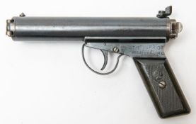 A .177" Accles & Shelvoke "Warrior" side lever air pistol, number 3885, the left side marked "The