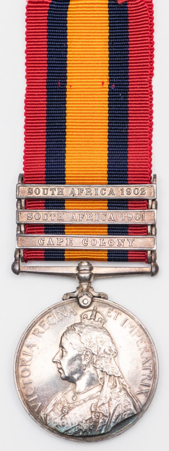 Q.S.A. 3 clasps, CC, SA01, SA02 (Civ. Clerk H.J. Brewer A.S.C.) GVF £80-100 - Image 2 of 2