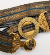 A Victorian officer's bullion waist belt of the Commissariat Transport Department, with gilt