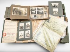 A quantity of black and white photographs of WWI and other period soldiers, also various interesting