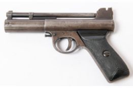 A pre war .177" slant grip Webley Mark I air pistol, number 60046 (046 on front air chamber plug),