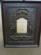 WWI Memorial wall plaque, to Clifford Walter Lilly, mounted in a wooden frame 21½" x 17½". Lance