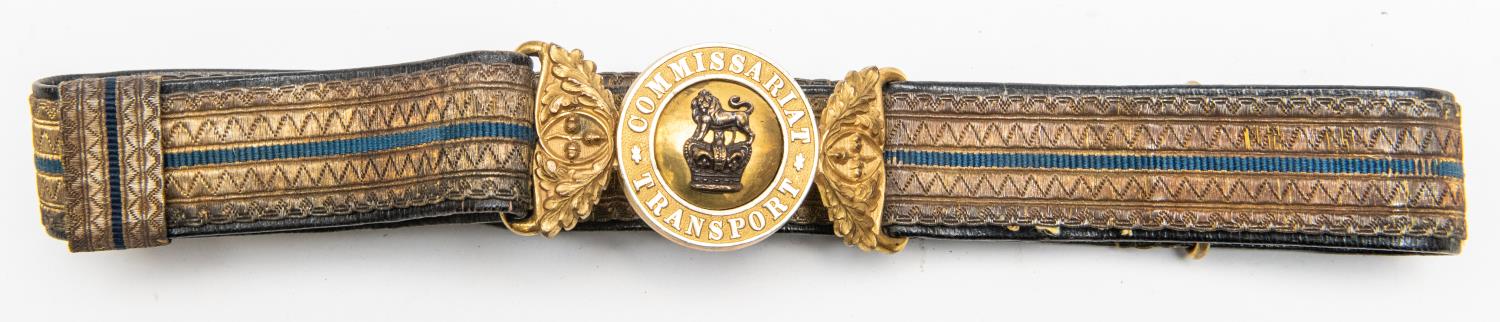 A Victorian officer's bullion waist belt of the Commissariat Transport Department, with gilt - Image 2 of 3