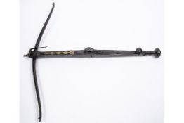 A good early 18th century English stonebow, by Jonathon Johnson of Wigan, length 27", span 24",