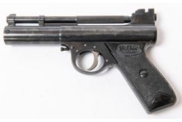 A .177" post 1958 Webley Mark I air pistol, number 107. GWO & near VGC, retaining all original blued