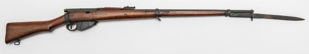 A well made miniature Long Lee Enfield rifle, 22" overall including non detachable bayonet. GC, no
