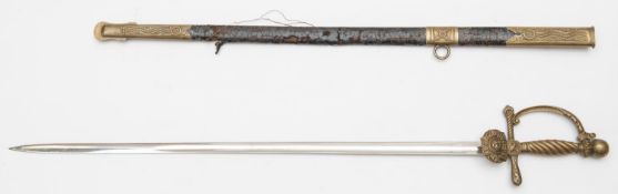 A German WWI Railway Protection Service official's sword, plated blade 29" marked "M. Wolf Wien" and