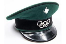 A Third Reich Olympic official's SD cap, green cloth with plated mounts. GC £270-300