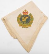 A linen coat for the regimental mascot of the Queen's Own Dorset Yeomanry, with applied coloured