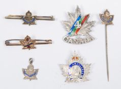WWI Canadian CEF sweetheart brooches: 7th Bn (1st British Columbia) 9ct gold bar brooch (pin