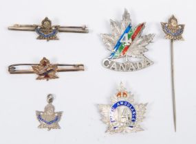 WWI Canadian CEF sweetheart brooches: 7th Bn (1st British Columbia) 9ct gold bar brooch (pin