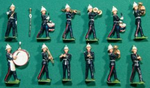 Britains lead 12 piece Royal Marines Marching band. All original paint, colours are bright and