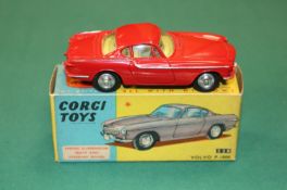 Corgi Toys Volvo P.1800 (228). An example in bright red with yellow interior, dished spun wheels and