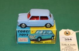 Corgi Toys Morris Mini Minor (226). An example in lilac blue with red interior, a factory error