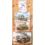 4X Military model kits, To include I kit, 1:35 scale, M923A2 Military Cargo Truck, L.226.3mm, W.93.