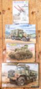 4X Military model kits, To include I kit, 1:35 scale, M923A2 Military Cargo Truck, L.226.3mm, W.93.
