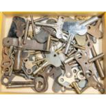 54 Old keys for clockwork toys, Antique wall clocks, carriage clocks, Mantle clocks, Tinplate toys