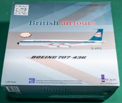 A 1:200 scale N Flight British airtours Boeing 707-436, Reg G-APFO. In BA red, white and blue