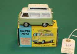 Corgi Toys Ford Thames "Airbourne" Caravan (420). An example in two tone metallic green and pale