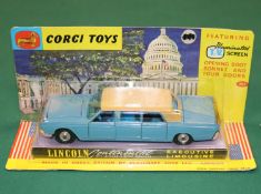 A scarce Corgi Toys Lincoln Continental Executive Limousine (262). An example in light blue with tan