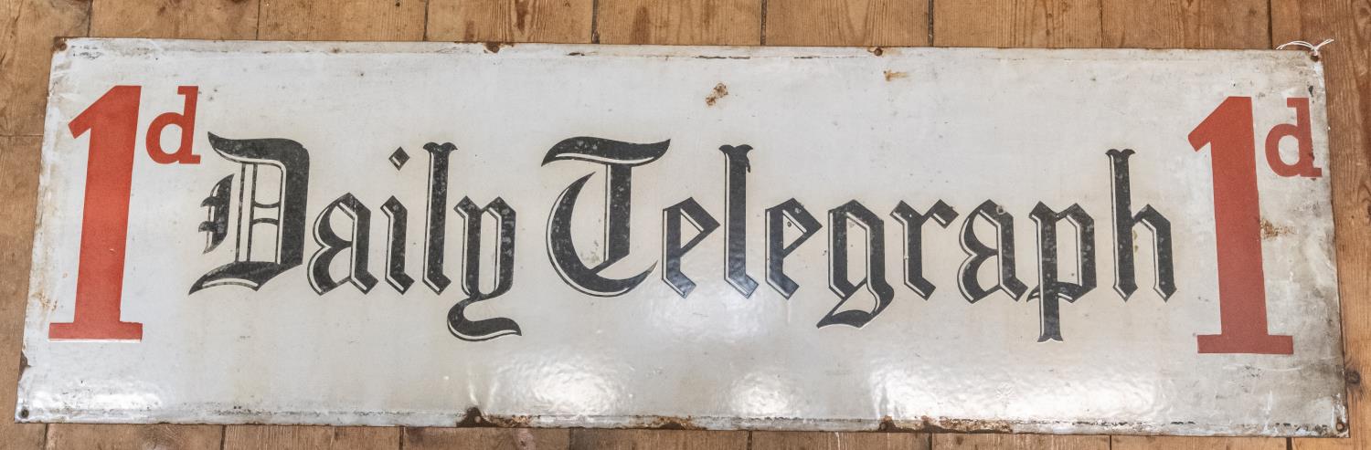 2x early to mid 1900s Enamel advertising signs for the Daily Telegraph Newspaper. Each sign says - Image 2 of 2