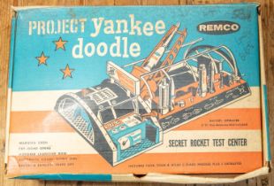 Remco Project "Yankee Doodle" secret rocket test center space toy, With warning siren, sky dome