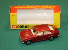 Corgi Whizzwheels Morris Marina 1.8 Coupe (306). An example in metallic cerise with cream