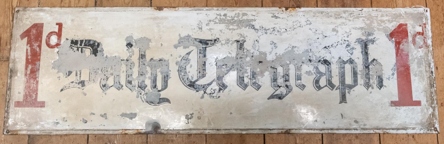 2x early to mid 1900s Enamel advertising signs for the Daily Telegraph Newspaper. Each sign says